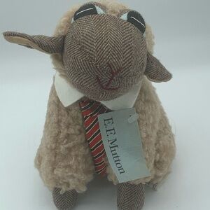 Lamb International E.F. Mutton stuffed Lamb 8” tall Vintage 1985 good condition